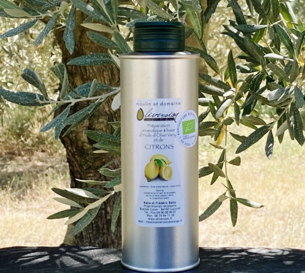 Huile d'olive bio aux citrons
