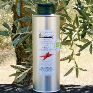 Huile d'olive bio au piment